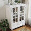 Buffet minimaliste avec portes doubles en verre et tiroir, buffet de rangement moderne en bois pour une décoration polyvalente et une organisation efficace