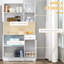 Buffet de cuisine avec desserte et rangement - 71 "blanc moderne pour serviettes d'argenterie