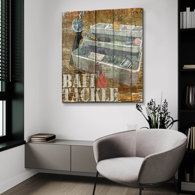 «Open Season Tackle» par Art Licensing Studio, art mural en verre acrylique, H 36 po x l 36 po x P 0,2 po