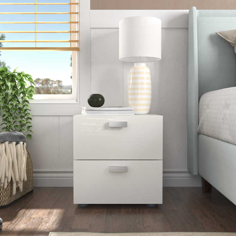2 - Drawer Nightstand in White