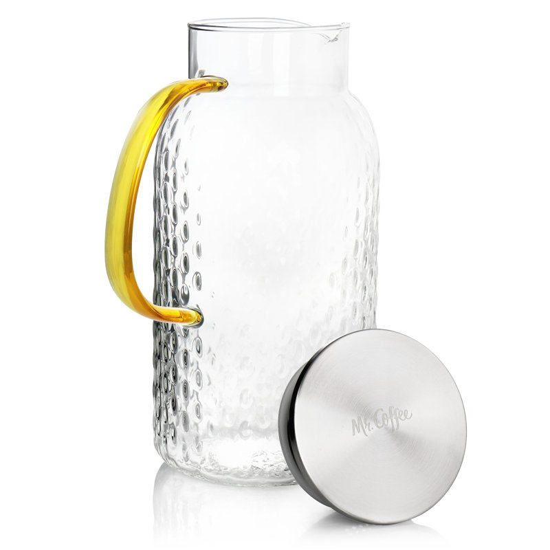 Pichet en verre borosilicaté résistant à la chaleur Mr. Coffee 62Oz avec couvercle à crépine