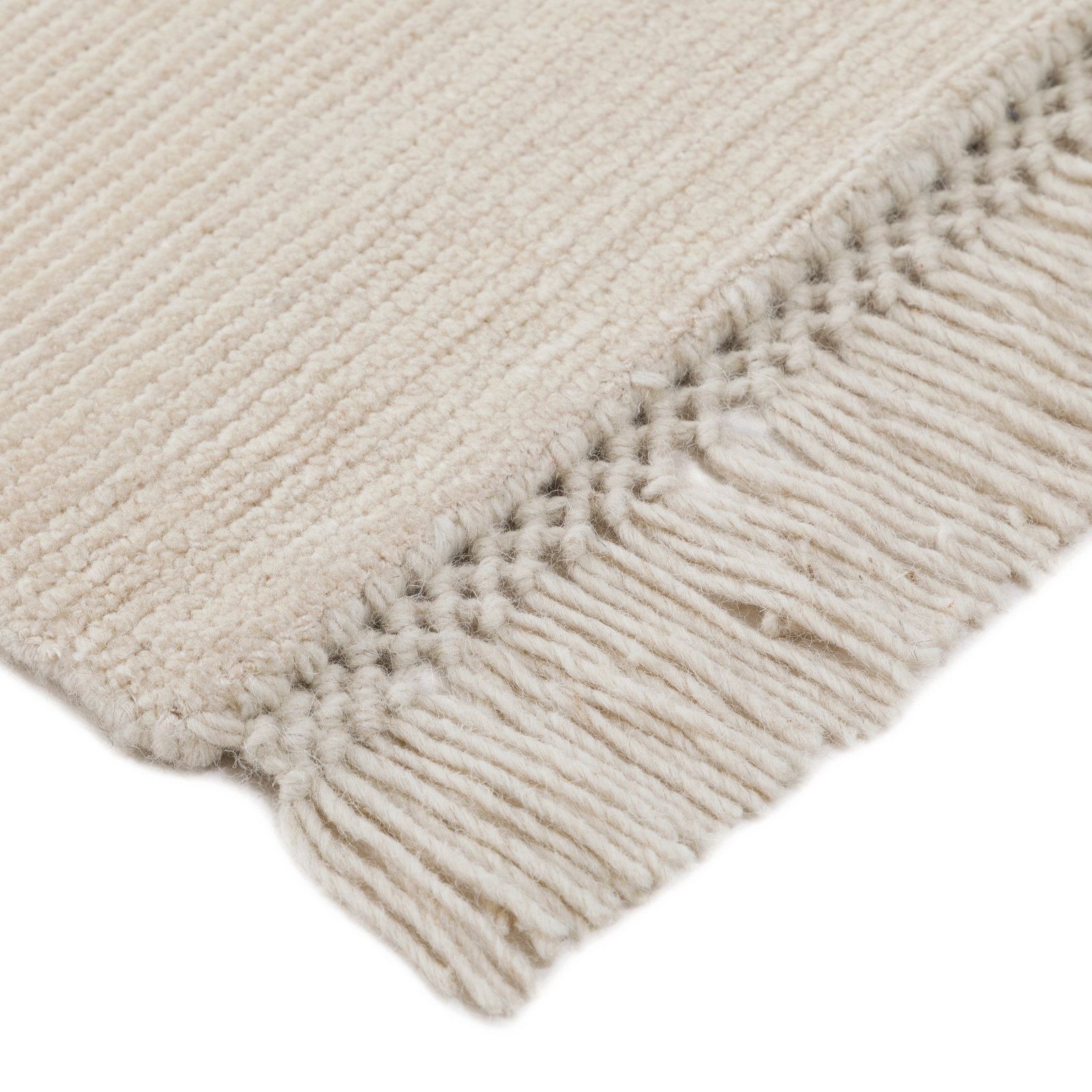 Liska White Hand-Loomed Rug, Rectangle 3' x 5'