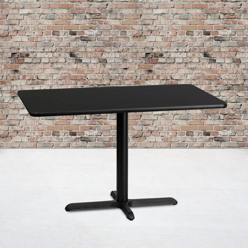 Jaramillo Rectangular Laminate Table Top with Standard or Bar Height Table Base, Standard Height (31.13" Height), Black
