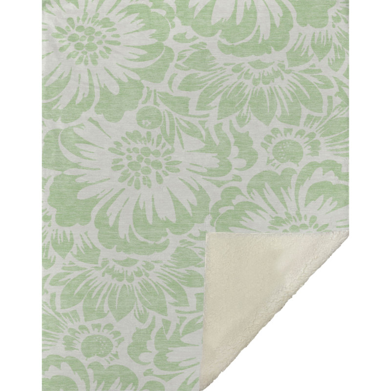 Jeté en sherpa floral Addison, Menthe