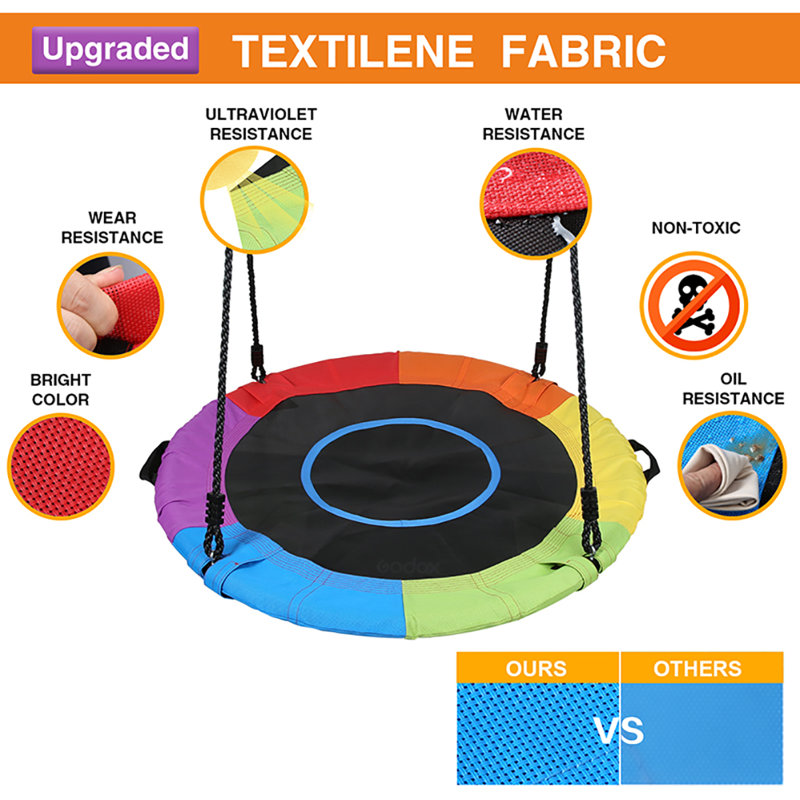 40'' Web/Saucer Swing, Green/Orange/Blue