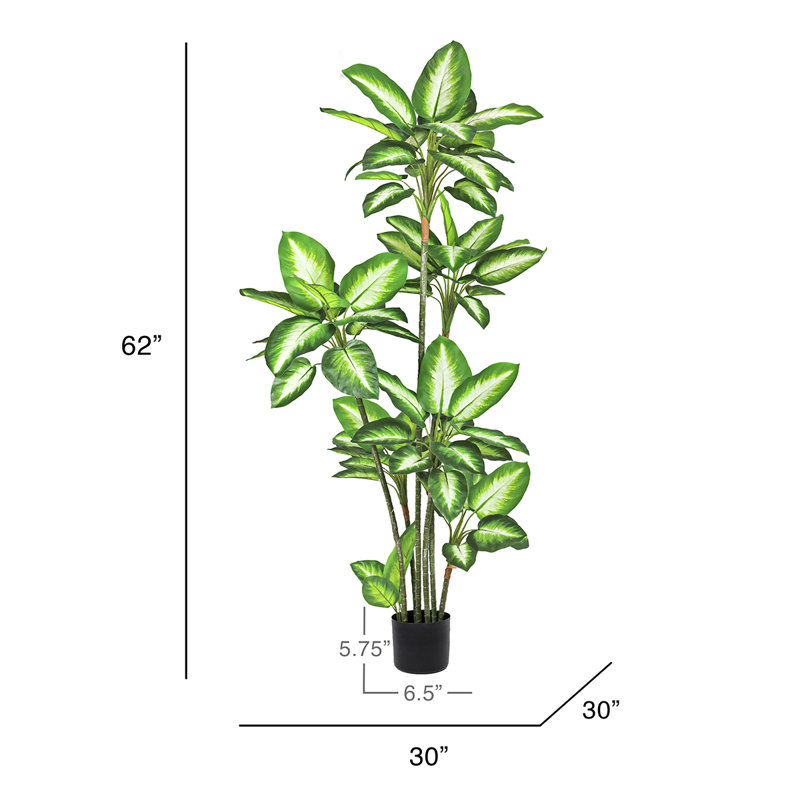 Arbre de daffenbachia artificiel en pot