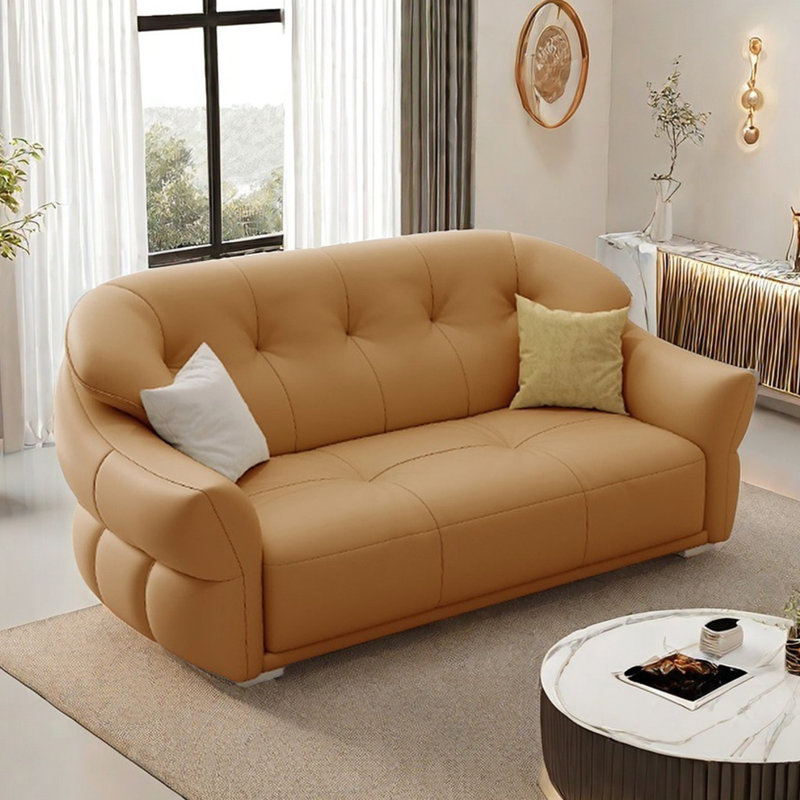 Canapé nordique simple de style crème pour petite famille, 2, H 35,43 po x l 74,8 po x P 39,37 po