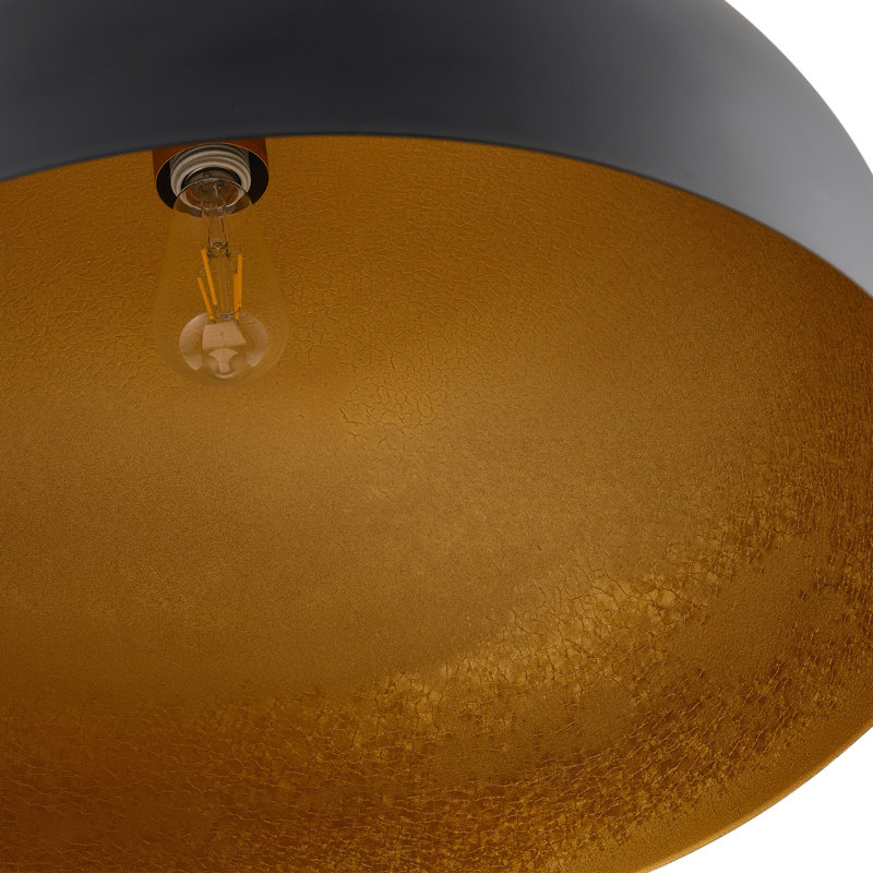 1-Dimmable black gold iron pendant light