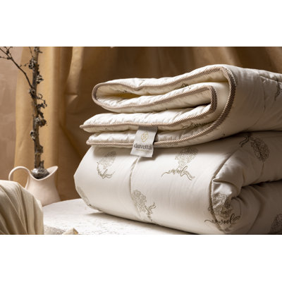 Édredon 100% laine avec housse en tissu 100% coton Duvetta