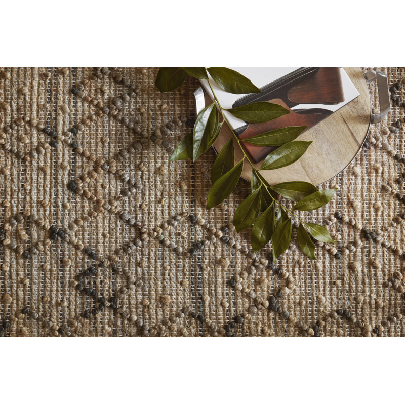 Handmade Beacon Geometric Black Wool-Viscose Area Rug - 9'3" x 13'