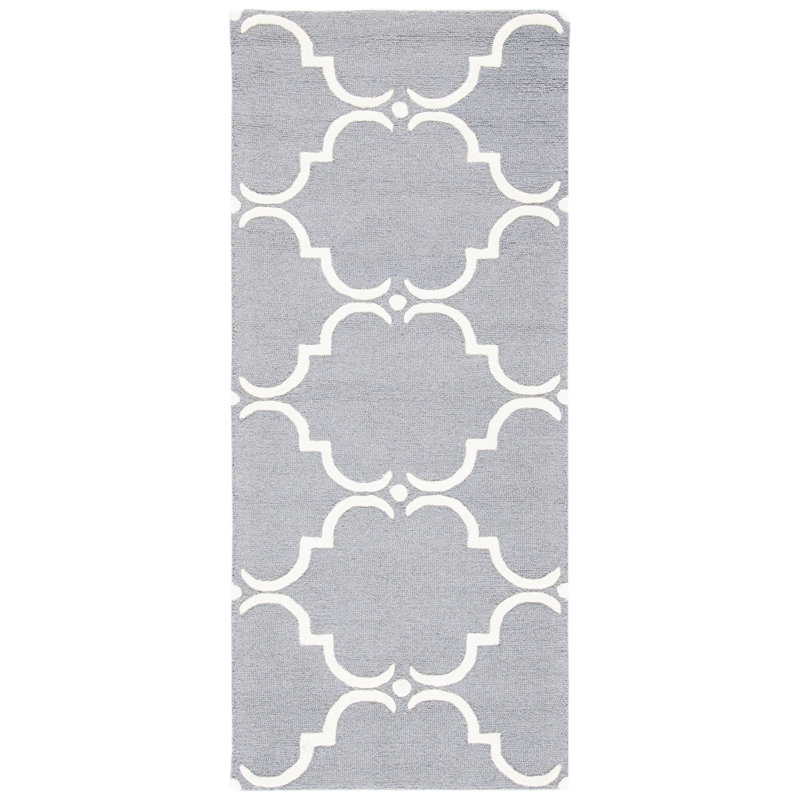 Jotvingis Hand Tufted Wool Geometric Rug, Runner 2'6" x 6'