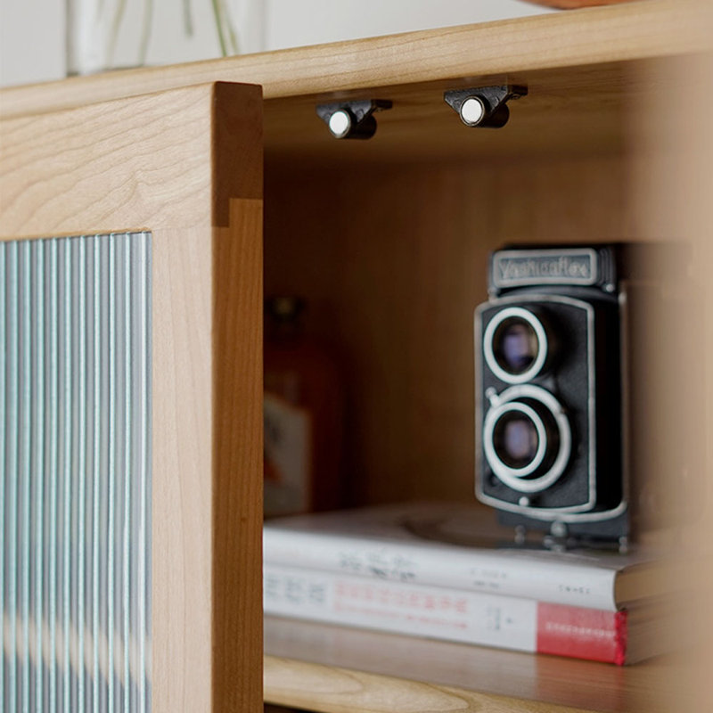Glass Door Drawer Bookcase Storage Cabinet