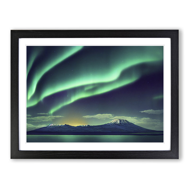 Ethereal Aurora Borealis - Framed Print, Black, 25cm H x 34cm W x 2cm D