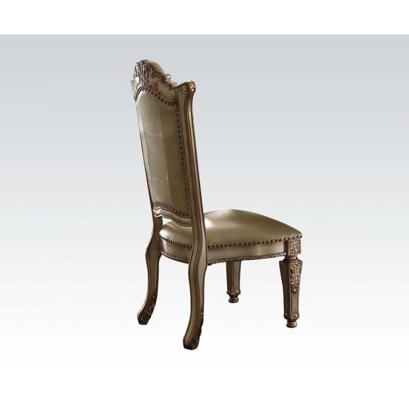 Chaise d'appoint rembourrée Chesapeake en os et patine dorée (ensemble de 2)