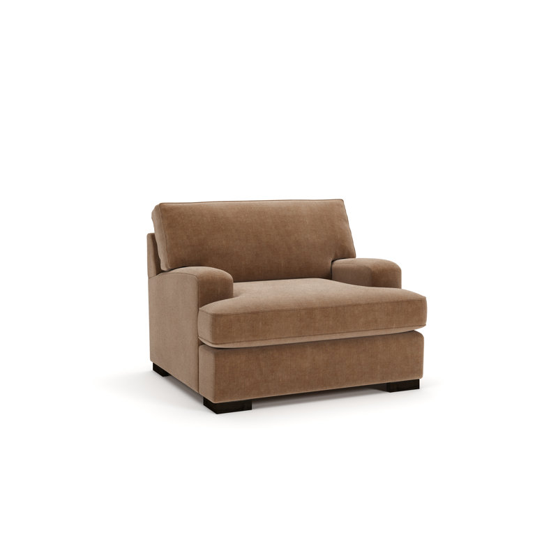 Brooklyn 46" Oversized Upholstered Chair, Andrew Cognac Performance Chenille