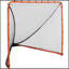 But de lacrosse, filet de crosse de 6 pi x 6 pi, équipement d'entraînement de lacrosse pliable et portable pour la cour arrière, filet d'entraînement à cadre en acier, but de crosse facile et rapide à installer, parfait pour l'entraînement des jeunes adultes, orange