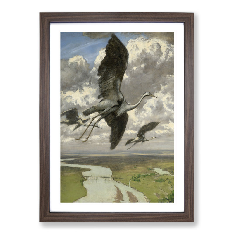 Wondrous Birds by Hans Thoma - Picture Frame Painting, Walnut Framed, 65cm H x 48cm W x 2cm D