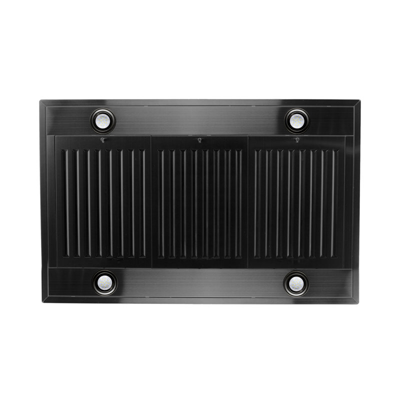 30" 400 CFM Convertible Island Range Hood, Black Stainless Steel, 30"