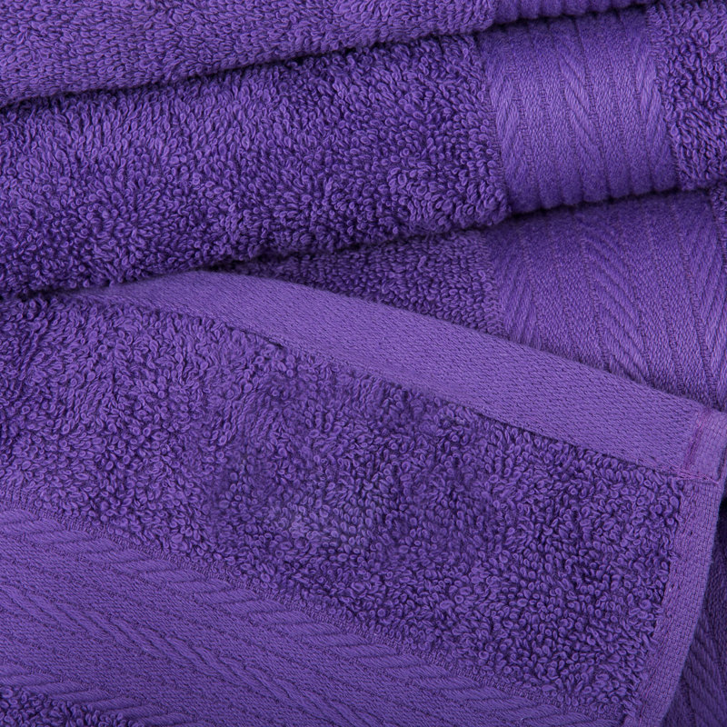 Ensemble de serviettes 100% coton doux et épais Como, Mauve, Ensemble 6 serviettes de bain