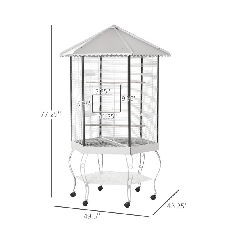 Cage à oiseaux hexagonale, volière portative