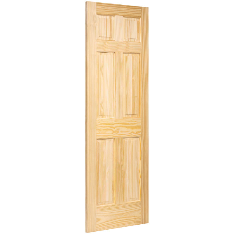 Porte standard coloniale à panneaux en bois massif non fini, 30 po x 80 po