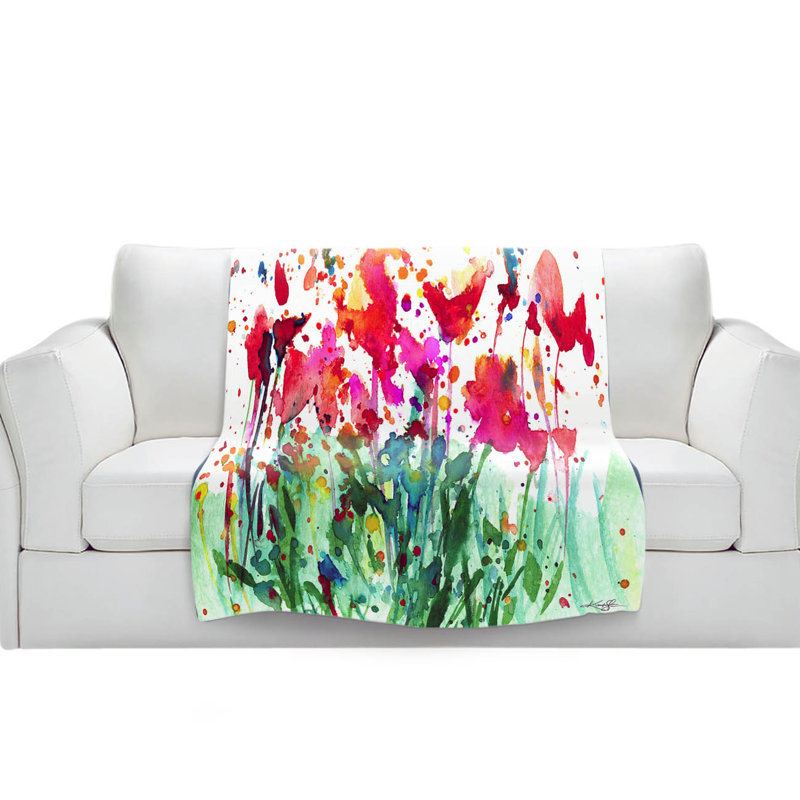 Couverture sherpa doux de la fleur de 08, l 68 po x L 80 po