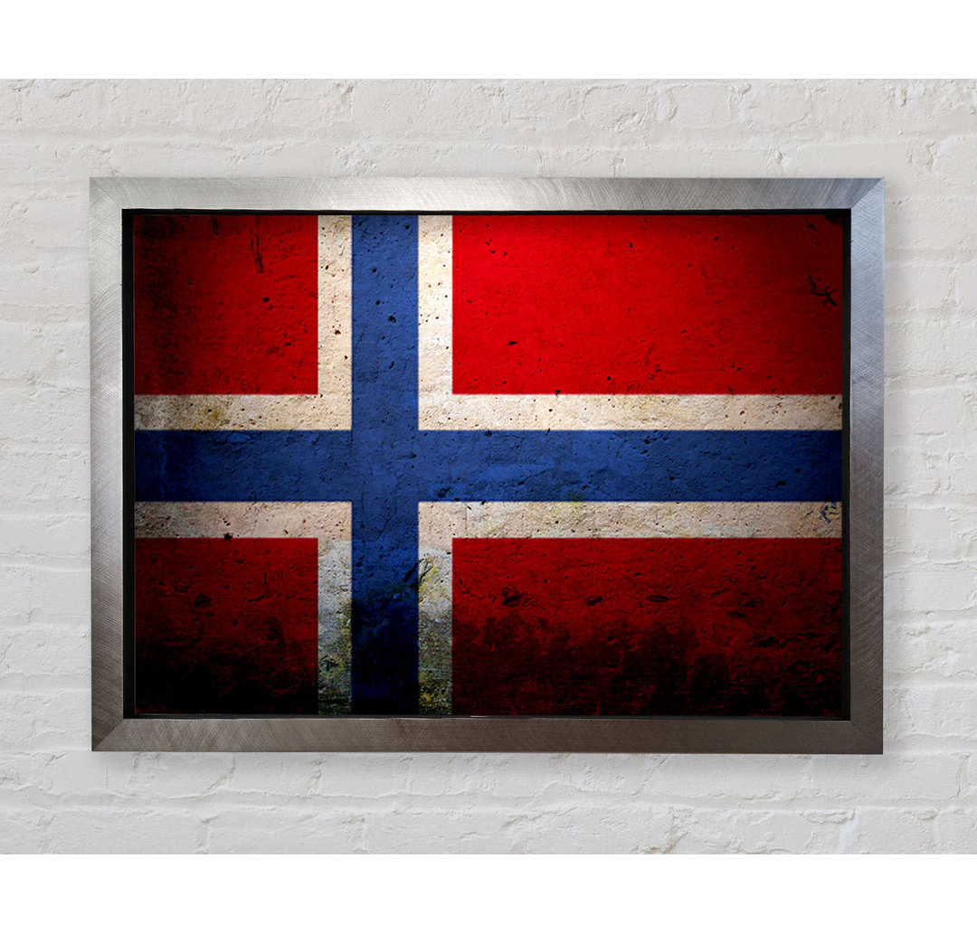 Norwegen Flagge - Einzelner Bilderrahmen Kunstdrucke