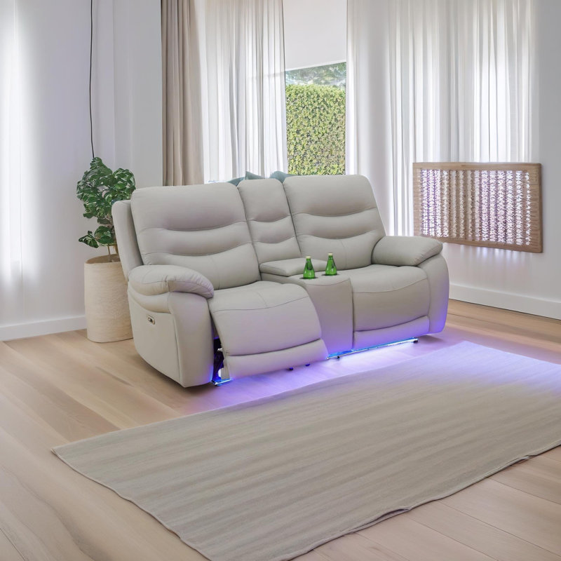 Ensemble de salon inclinable en cuir 2 pièces Luedora