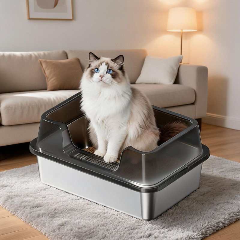 Cat Litter Box, 50*35*27CM, White