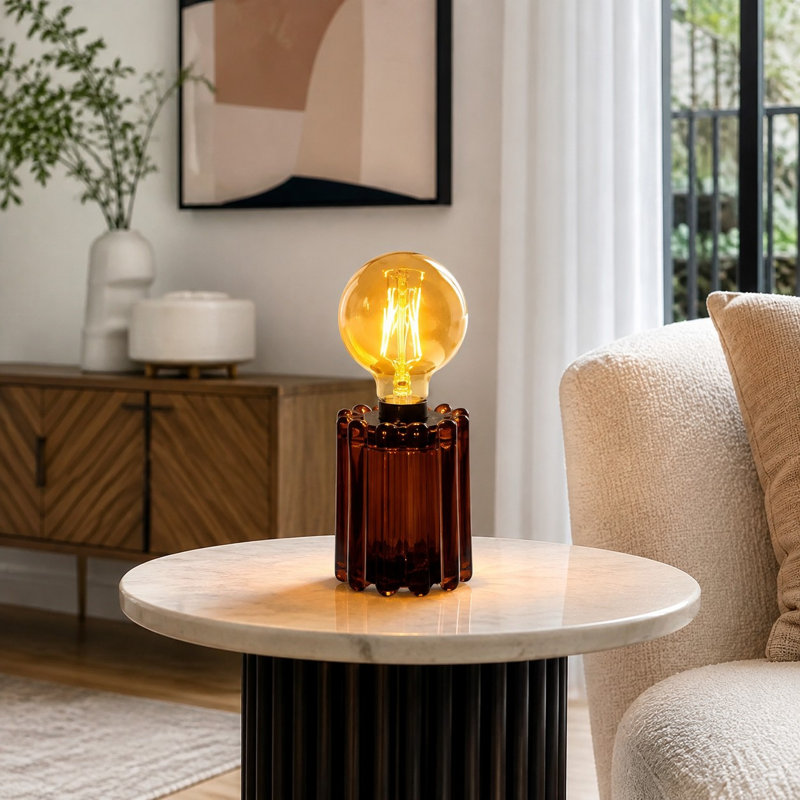 Lot de 2 ampoules décoratives en verre avec minuterie, sans fil et alimentées par piles, couleur rouille, pour salons, chambres, mariages, fêtes, patios, événements, intérieurs et extérieurs.