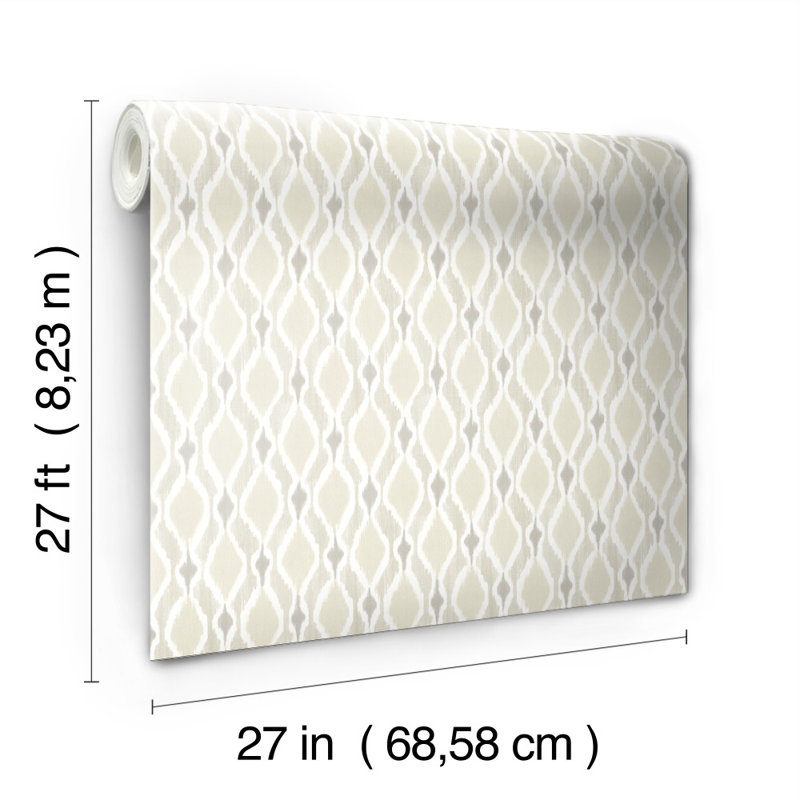 Rouleau de papier peint l 27 pi x p 27 po teint ogee, Beige