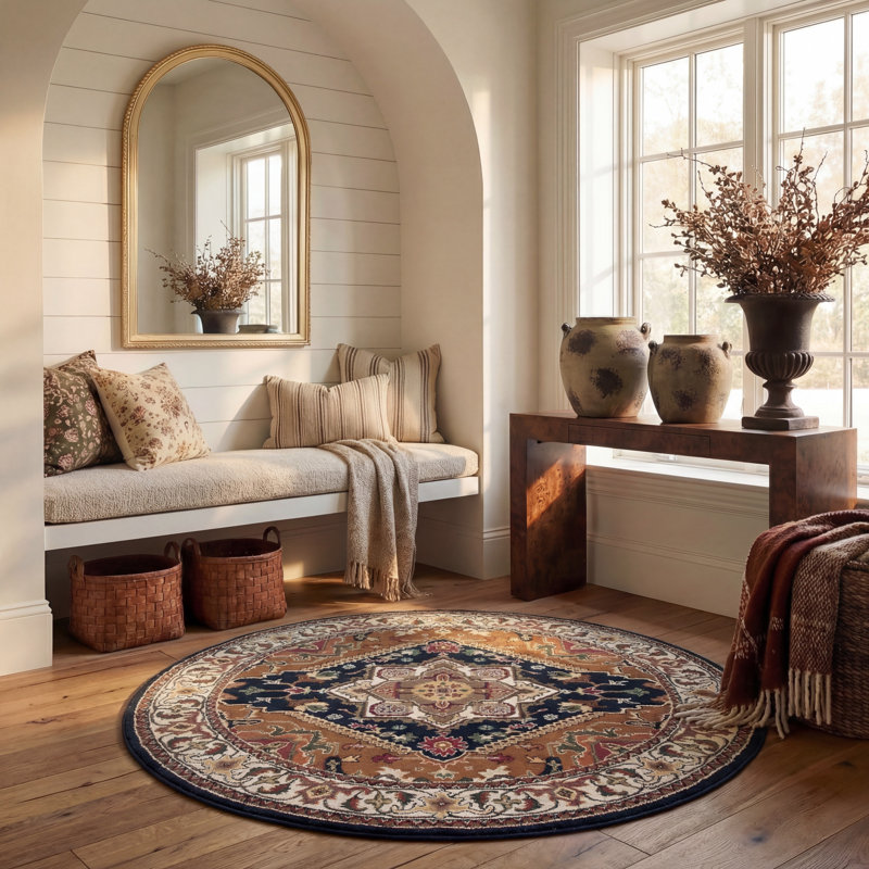 Tapis oriental en laine touffeté à la main Heritage, Rond 6 pi