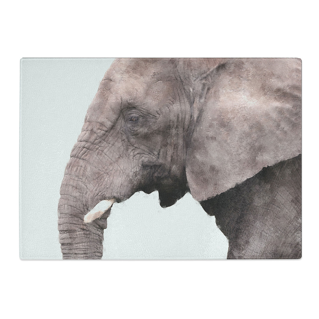 Tempered Glass Portrait of an Elephant Chopping Board