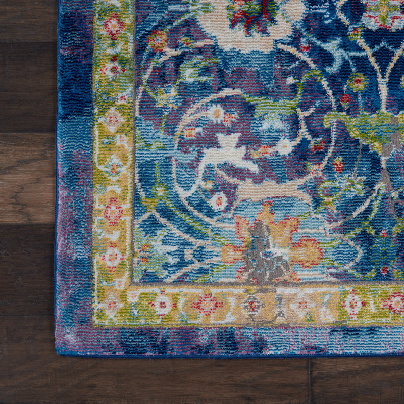Tapis bleu d'inspiration persane Raymond, Rectangle 4 pi x 6 pi