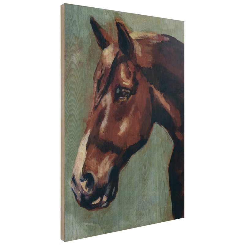 Village Knight - Portrait de cheval - peinture sur bois sans cadre