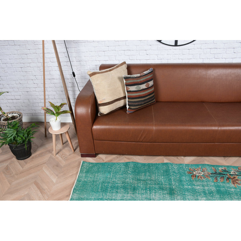 Tapis décoratif rétro vintage turc vert idéal pour la décoration de salon et un cadeau parfait pour elle