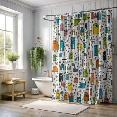 Playful Pals - Rideau de douche Premium