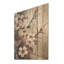 «Cherry Blossoms Brown Dark Solitude», art mural en bois de cerisier sur bois de pin naturel-977476098
