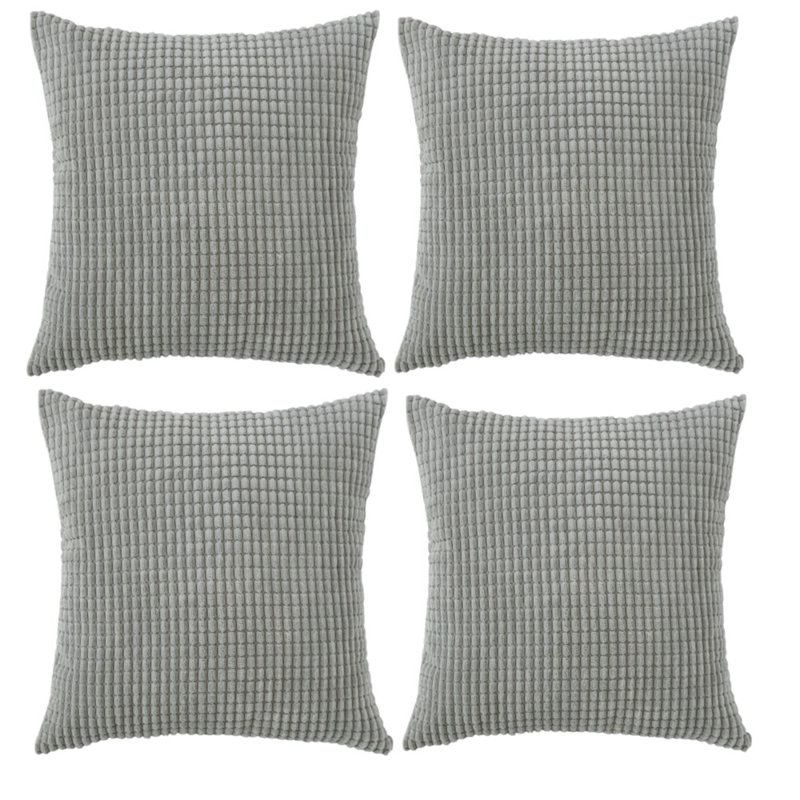 Coussin Corduroy, Gris clair
