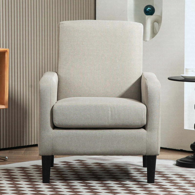 Fauteuil d'appoint en faux lin, Chameau clair