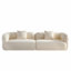 Canapé modulaire blanc, tissu durable, structure en bois massif, rembourrage en éponge haute densité-2014190701