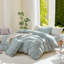 Ensemble de housse de couette à rayures 100% coton lavé DONEUS, ensemble de literie texturé 3 pièces avec fermeture à glissière-121384192-121384194