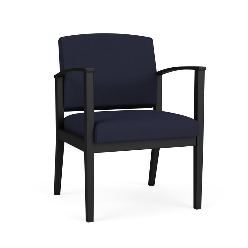 Chaise en métal Amherst, Noir, Portes ouvertes marine - tissu uni