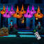 Chapeaux de sorcière suspendus illuminés d'Halloween 8 pièces, télécommande avec 8 modes d'éclairage illuminant les guirlandes d'Halloween de 14 pi