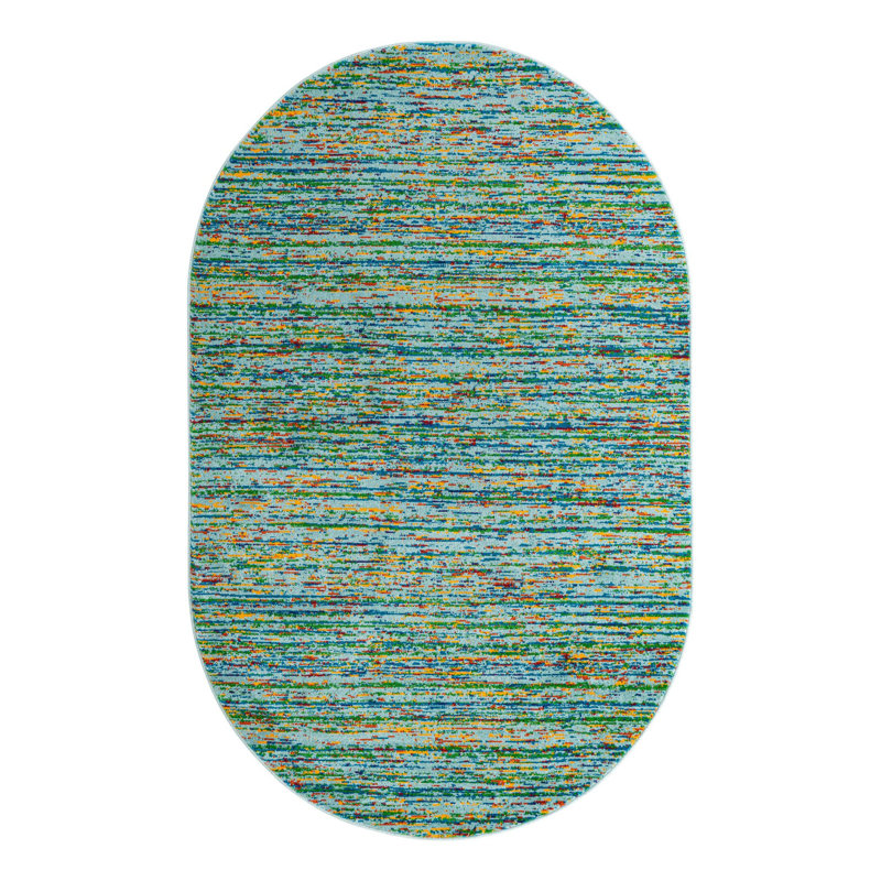 Malaija Abstract Indoor Rug, Oval 5'3" x 8'