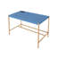Bureau d'écriture rectangulaire avec port USB, bleu marine et or-712888993