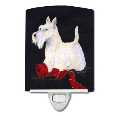 Éclairage de nuit en céramique écossais terrier