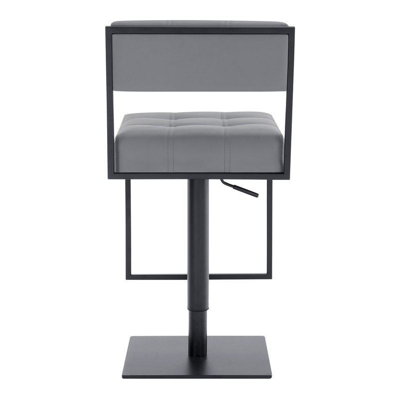 Tabouret de bar rotatif à hauteur ajustable Fiorillo, gris, Noir