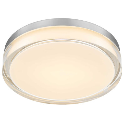 Integrated LED Chrome Flush Mount Ceiling Light
