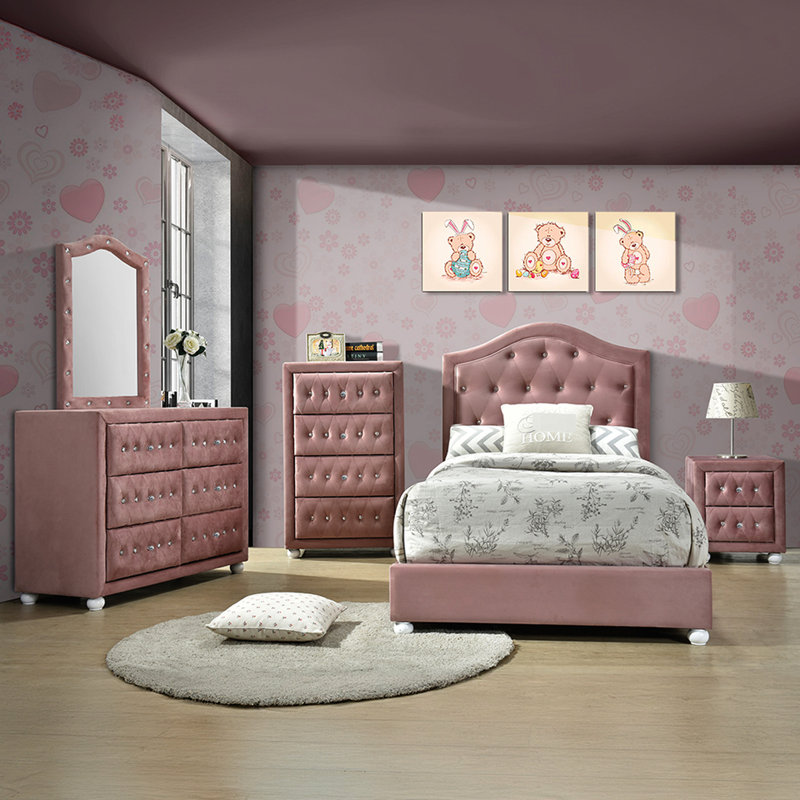 Table de chevet rose avec mécanisme coulissant en métal - lisse et fonctionnelle 2 pour un rangement spacieux de style moderne